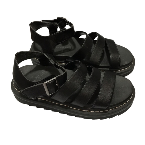 Sincerly Jules Shoes - Sincerely Jules Darling black strappy platform sandals